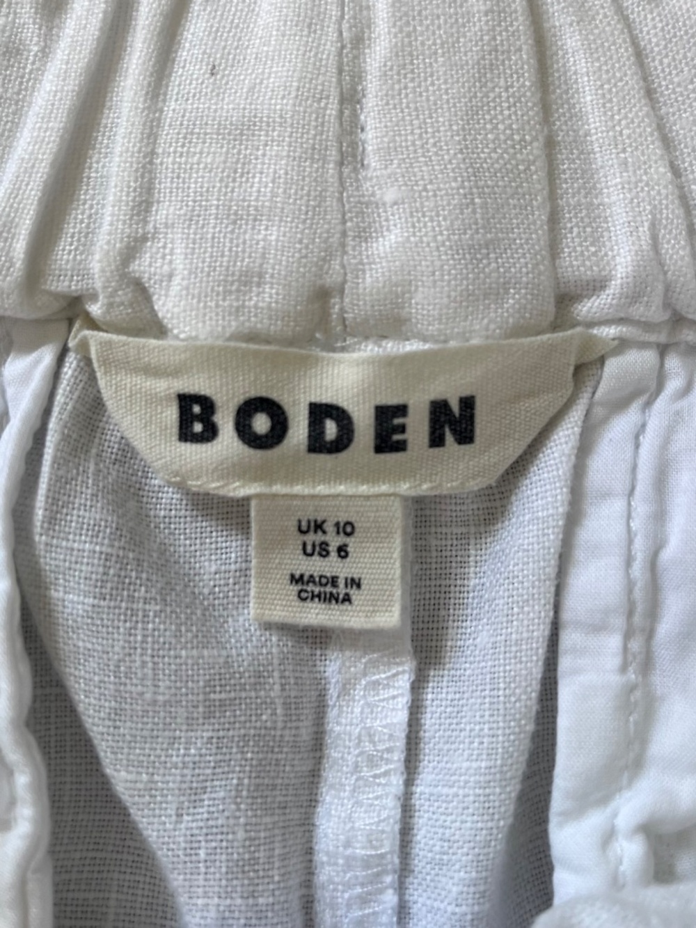 Boden Wide Leg Linen Crop Pants White - Picture 3 of 7